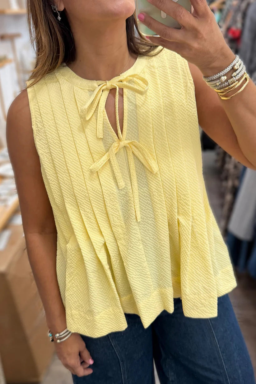 Yellow Cream Bow Tank