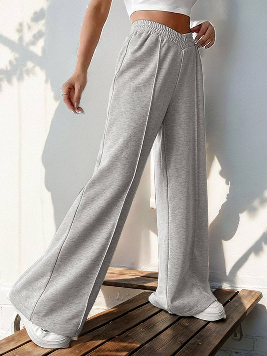 Casual Elastic V-shaped Wide Leg Pants