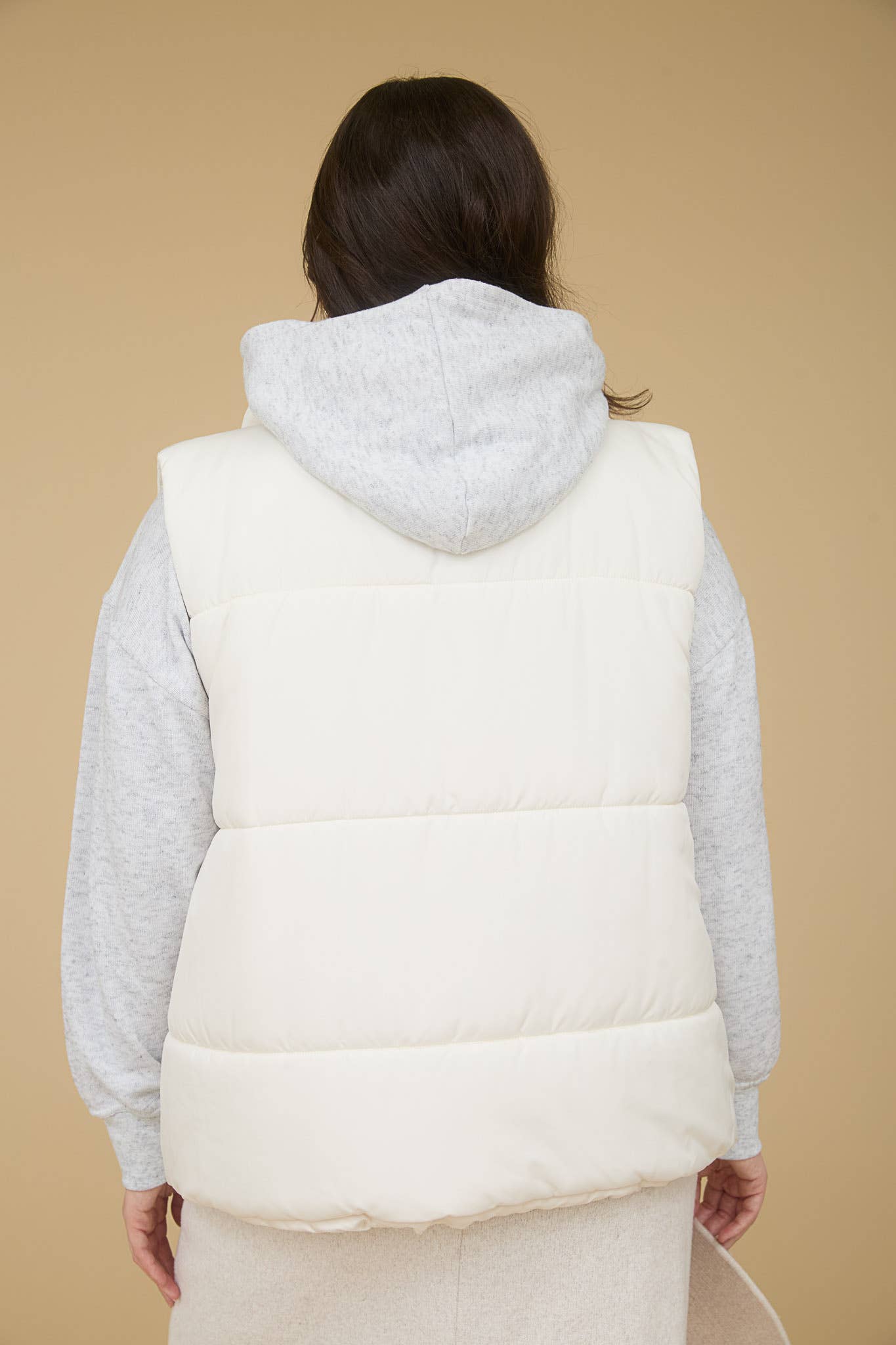 Plus Solid Zip Up Puffer Vest