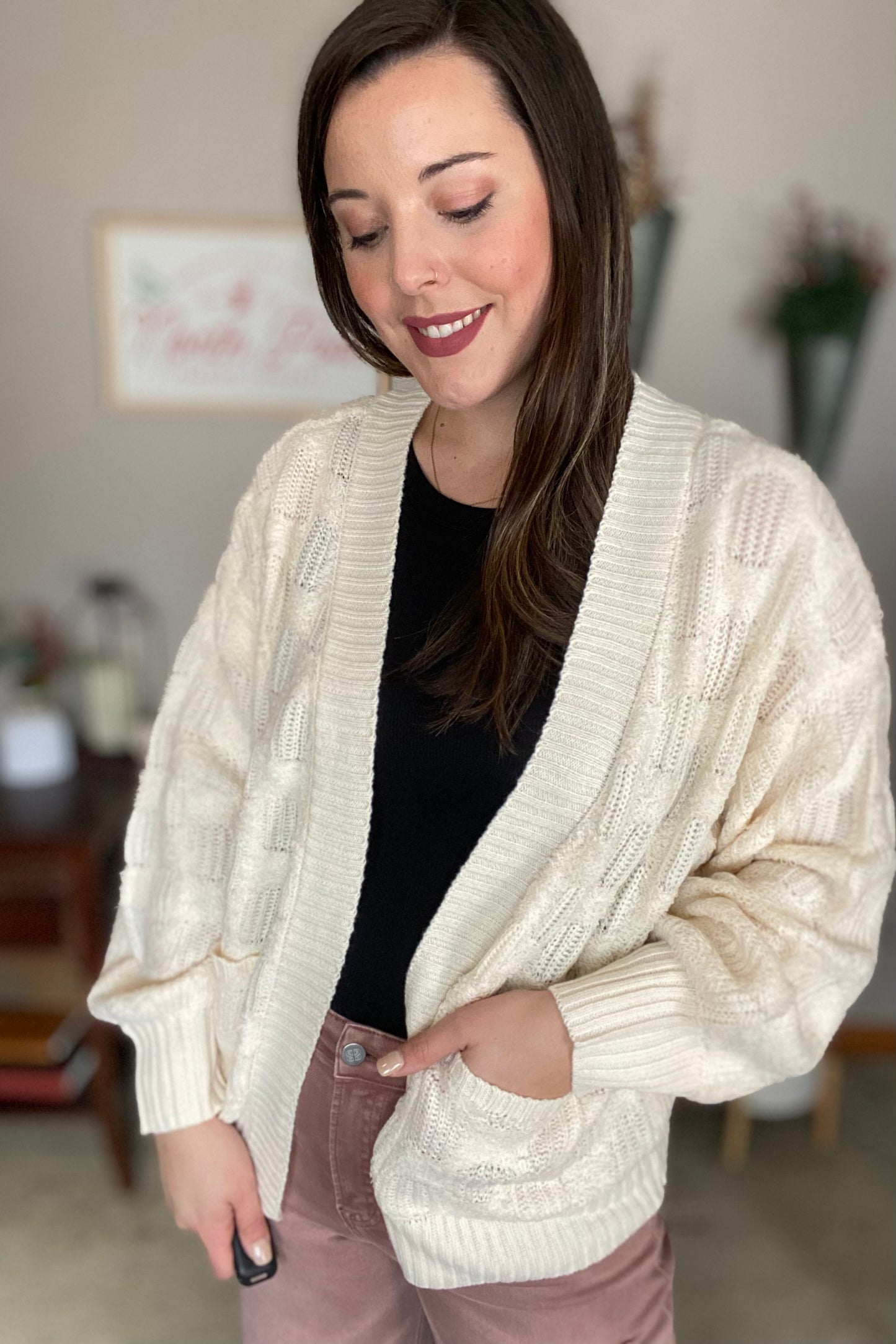 Chunky Cable Knit Cardigan