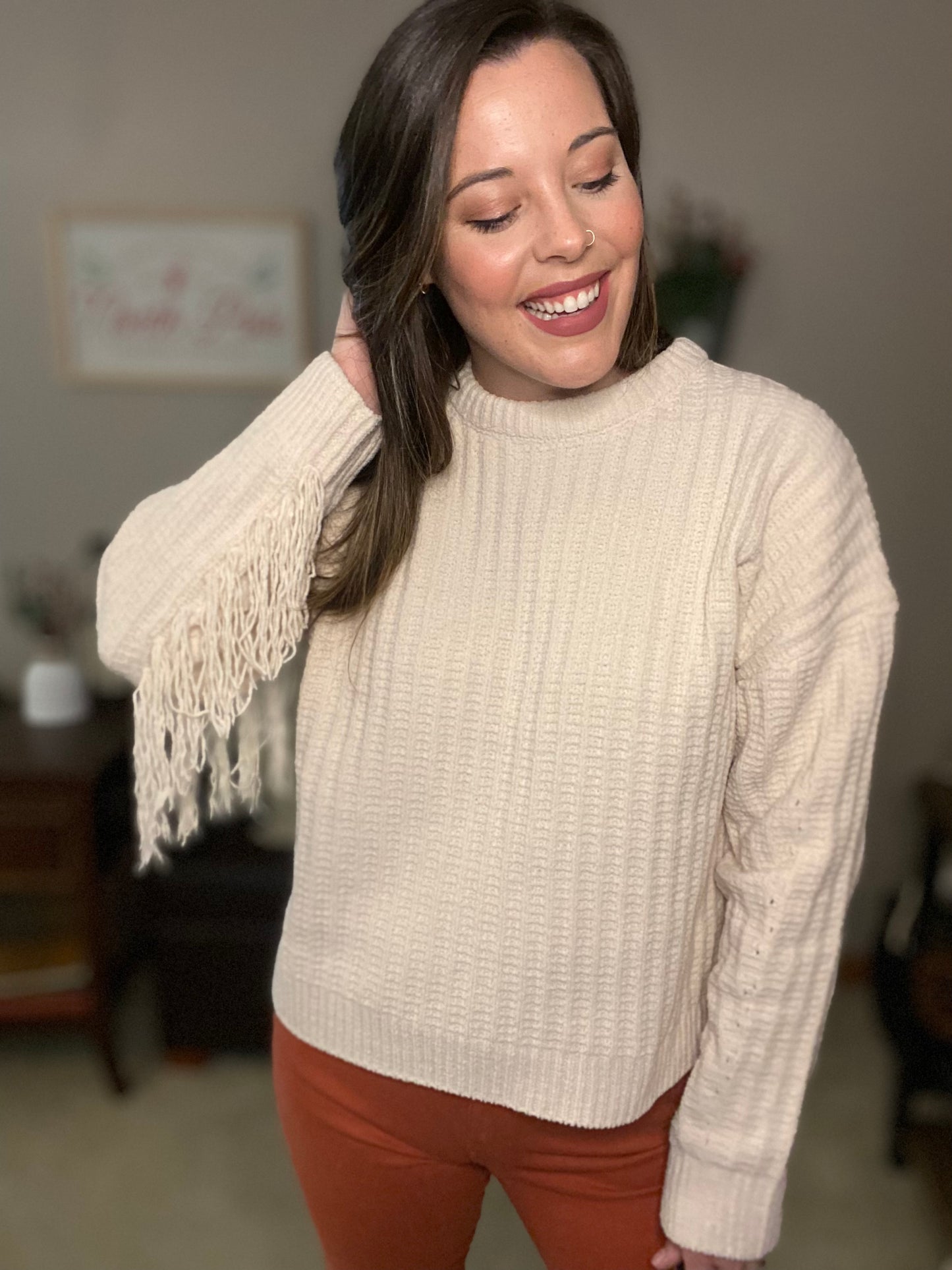 Fringe Sleeve Sweater