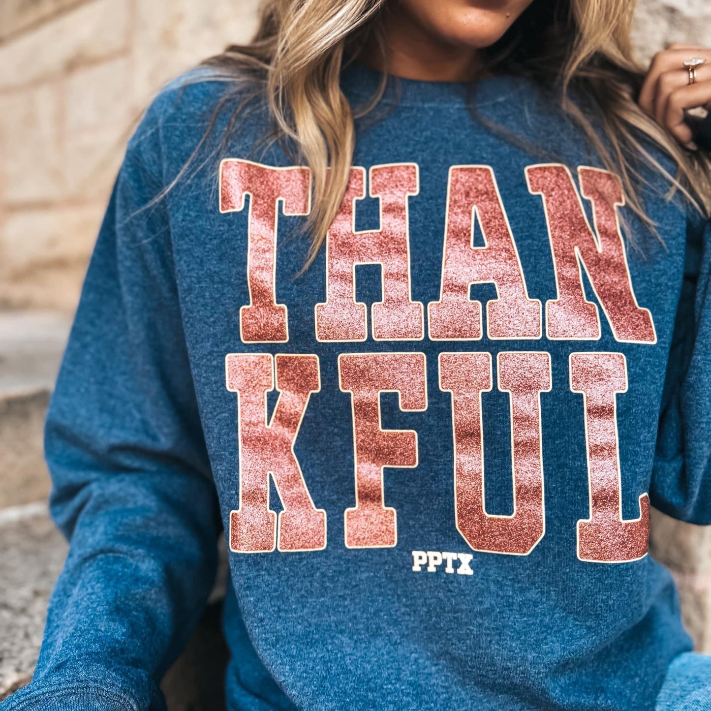 "Thankful" Glitter Sweatshirt