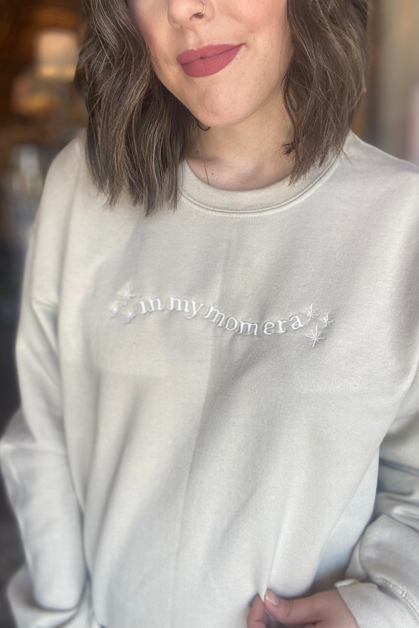 "In my Mom Era" Embroidered Sweatshirt