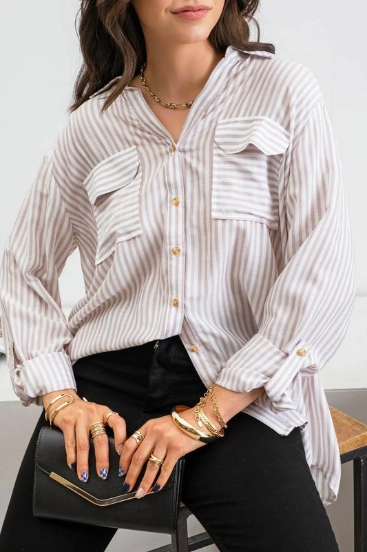 Double Pocket Striped Top