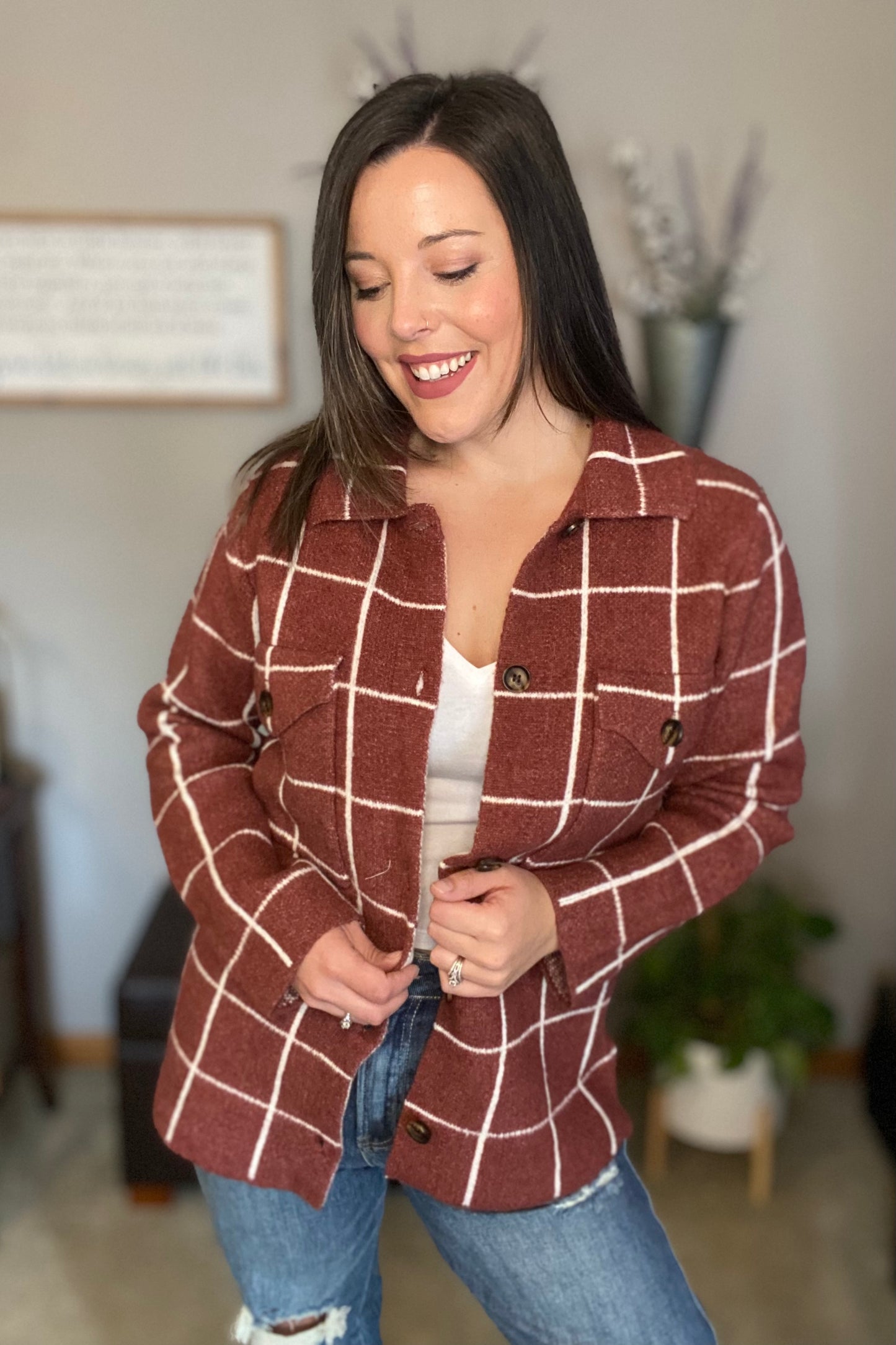 Collared Striped Button Cardigan