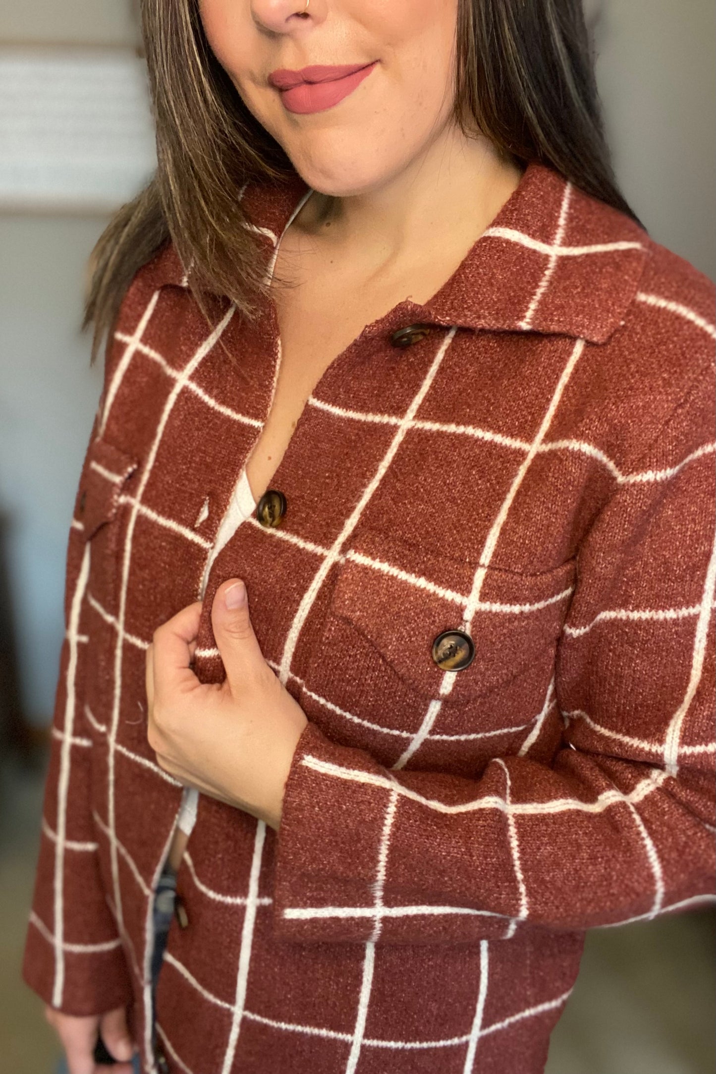 Collared Striped Button Cardigan