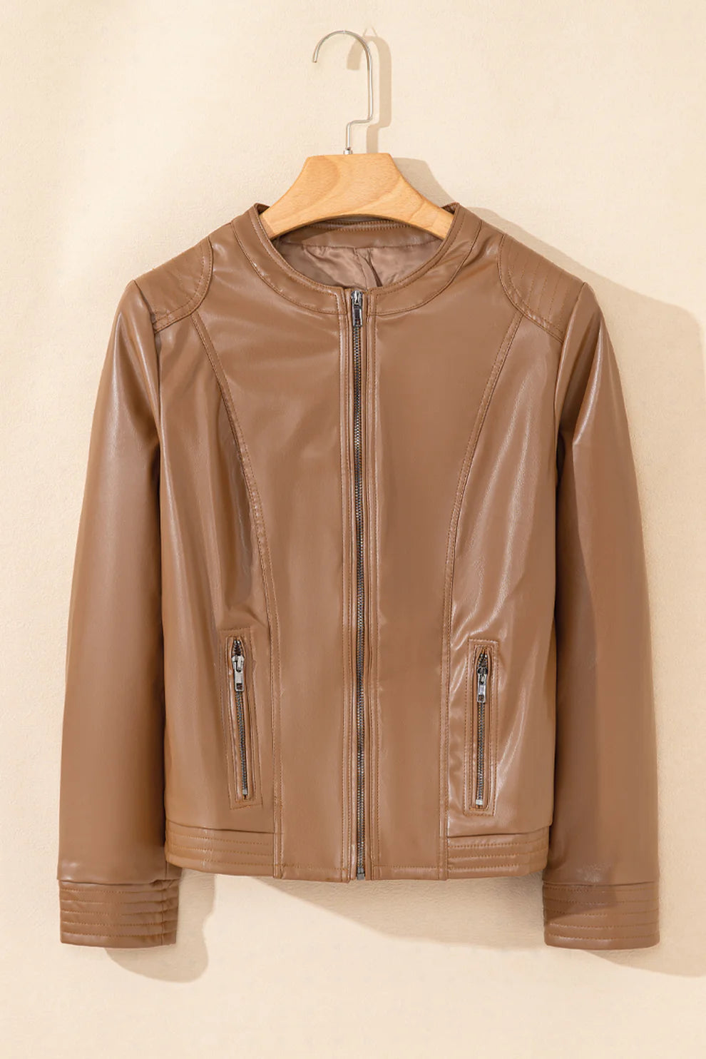 Faux Leather Fall Jacket