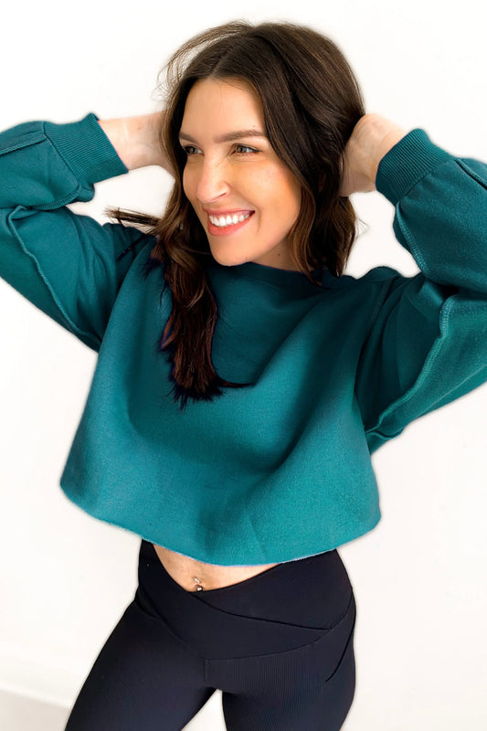 Izzy Cropped Inside Out Seam Sweatshirt