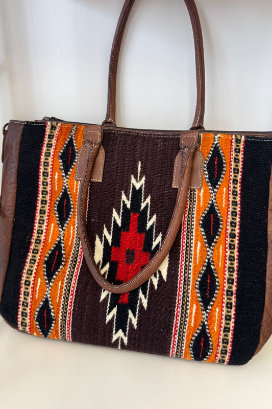 Backpack Brown Tooled Side