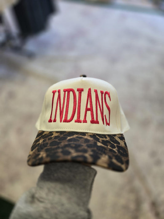 Two-Tone Embroidered Hats-LEOPARD