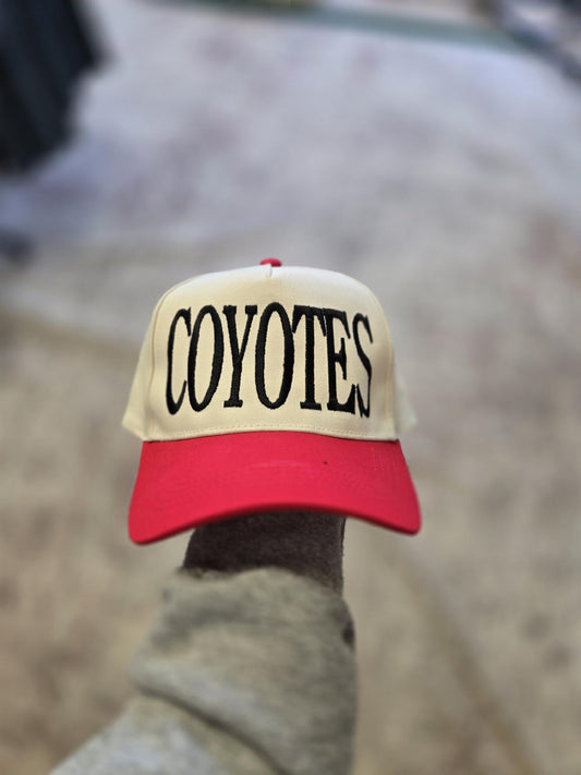Two-Tone Embroidered Hats-RED