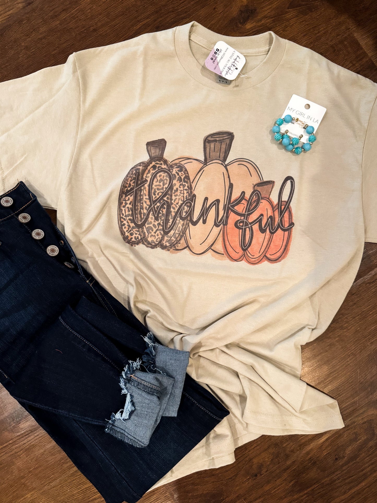 Triple Pumpkin Thankful Tee