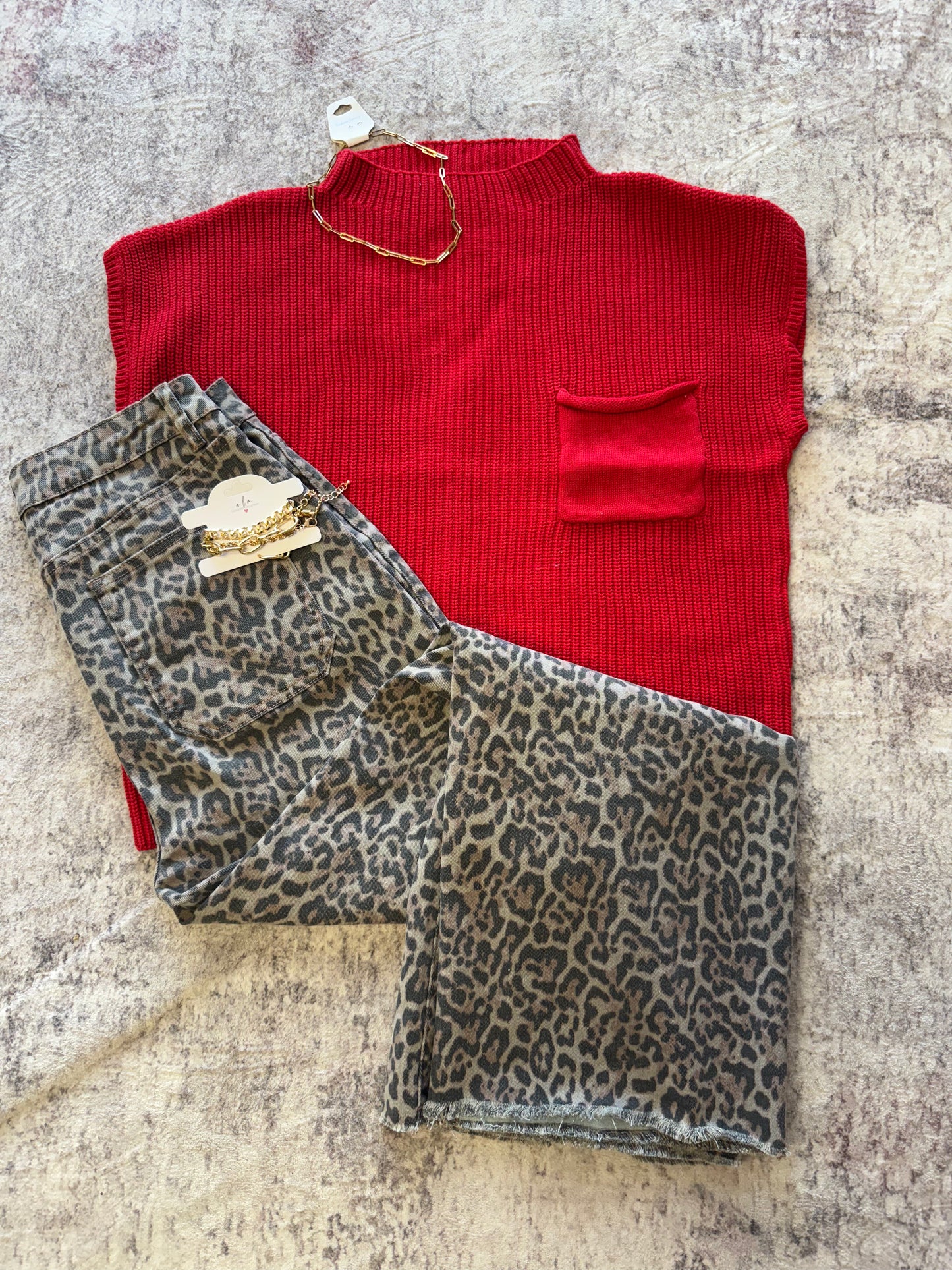Mock Neck Sweater-Ruby