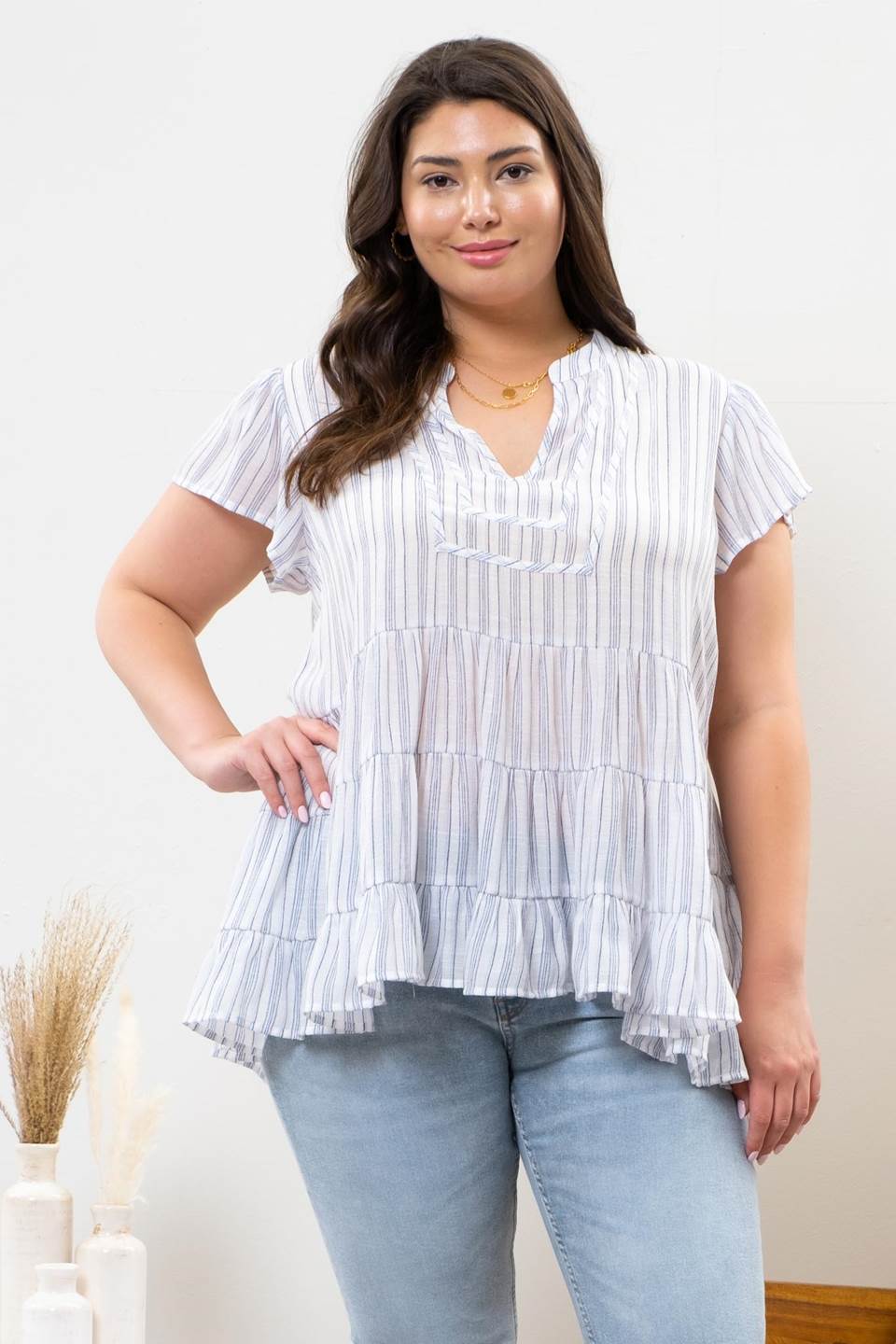 Striped Tiered Top