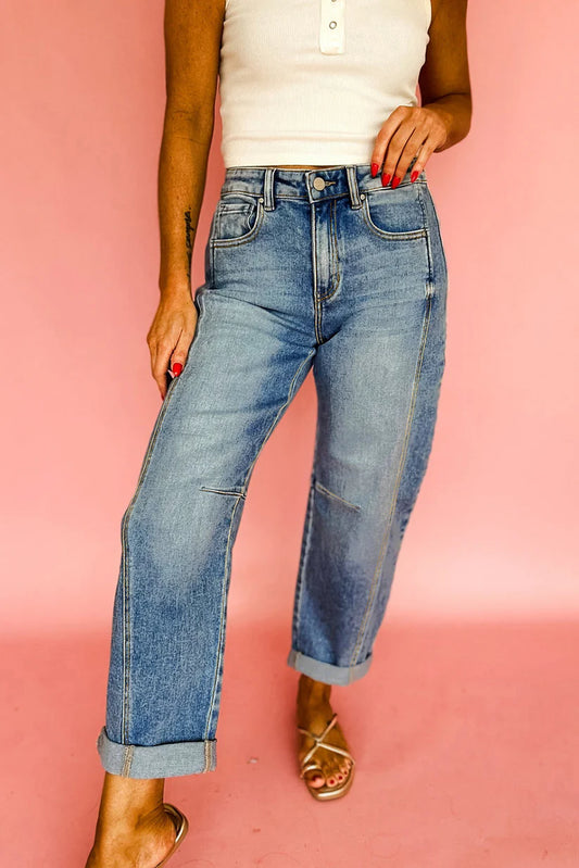 Vintage Washed Barrel Jeans