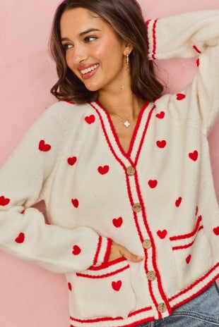 All Over Heart Cardigan