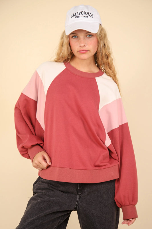 Color Block Raglan Sleeve Top