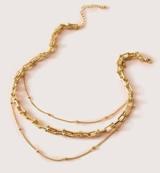 Gold Link Layered Necklace