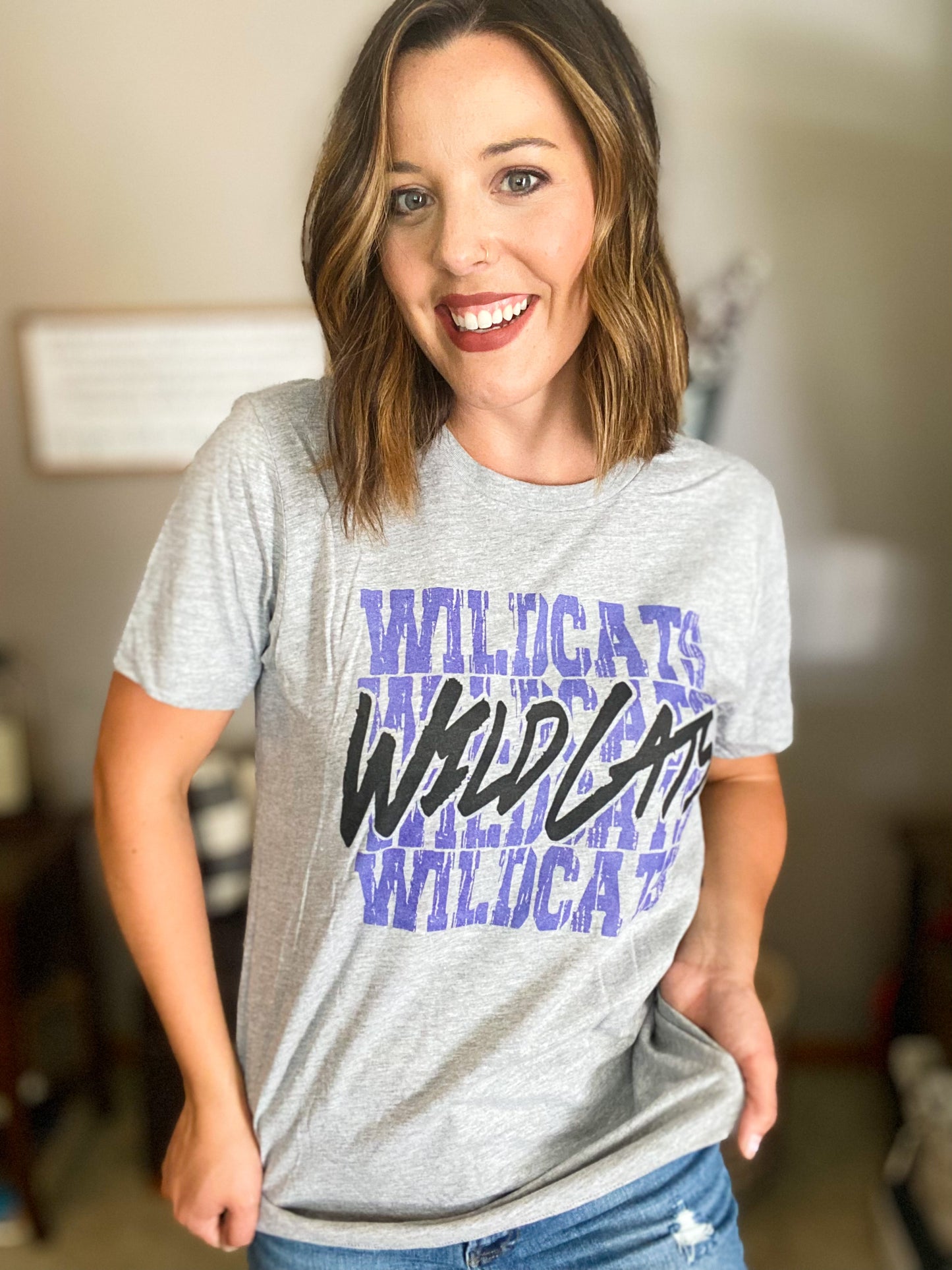 "Wildcats" Stacked Graphic Tee