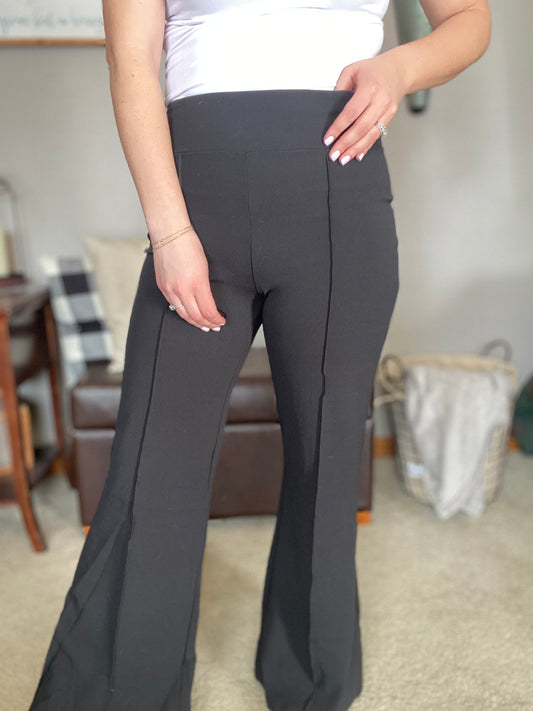 HOOKED IN KNIT FLARE PANT | CINNAMON