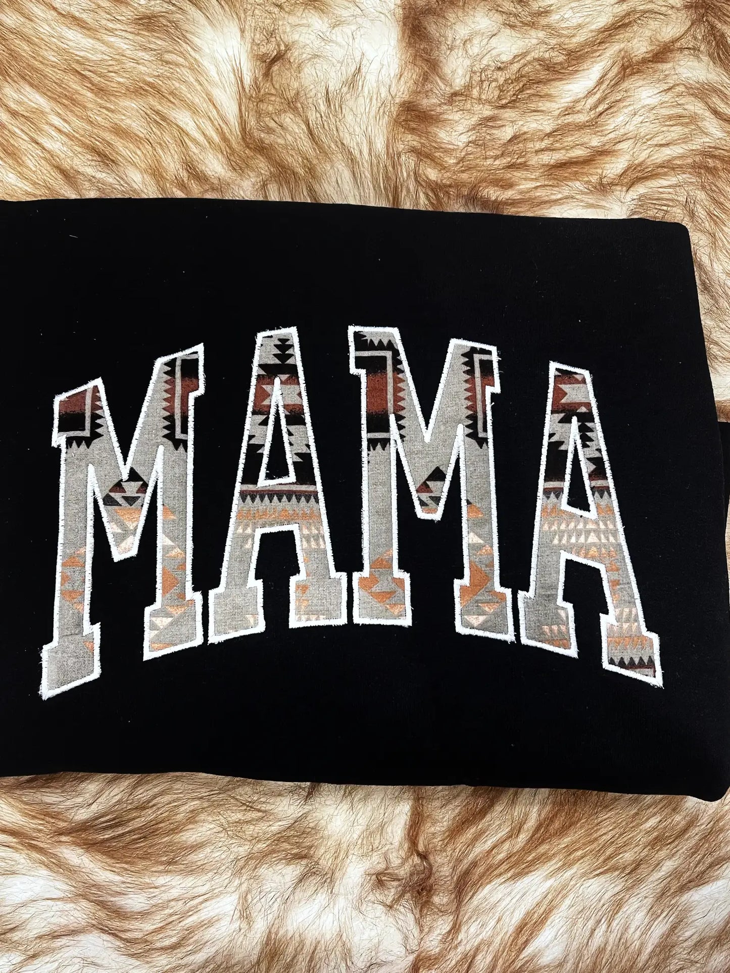 "MAMA" Pendelton Embroidered Sweatshirt